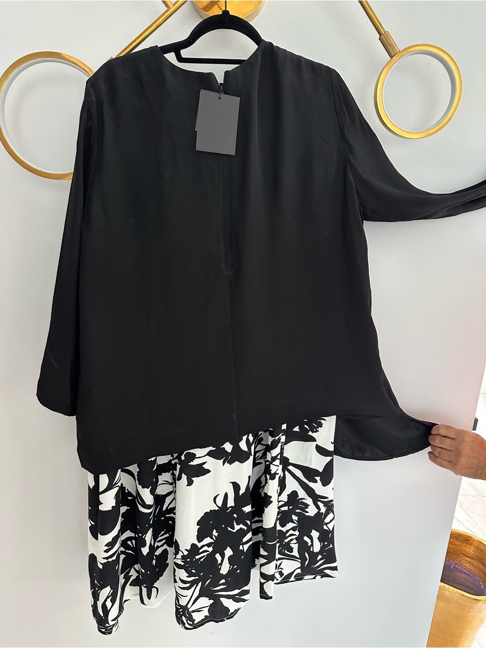 Elegant Black Draped Women's Blouse